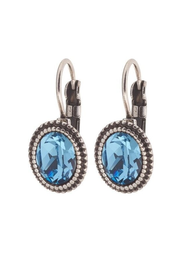 Oorbellen -Blauw/Zilver