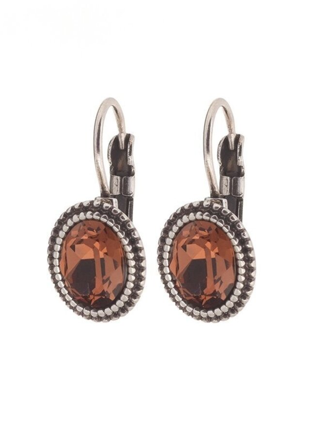 Oorbellen -Smoked Topaz/Zilver