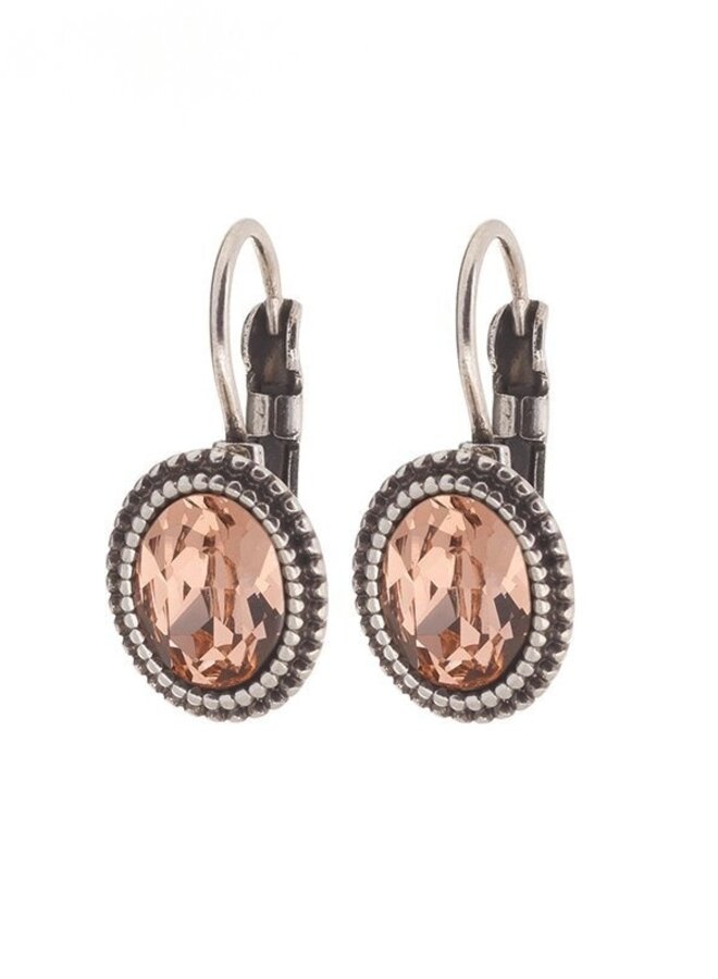 Oorbellen -Peach/Zilver