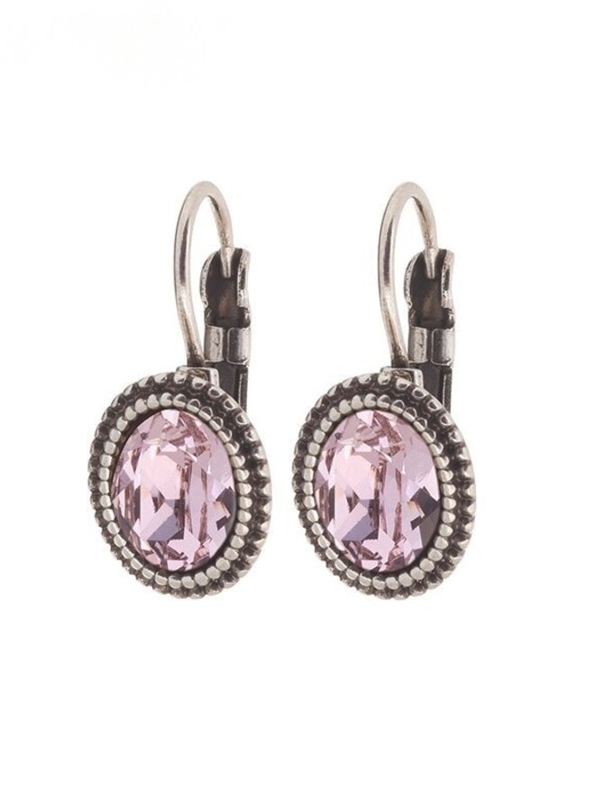 Oorbellen -Roze/Zilver