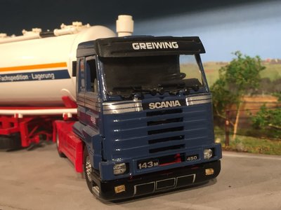 Tekno Tekno Scania 143M streamliner with bulk tanker Greiwing