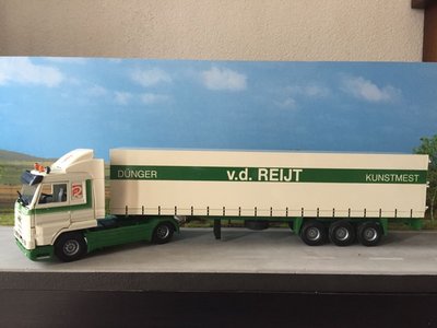 Tekno Tekno Scania 113M streamliner with tautliner semi trailer G. vd Reijt meststoffen