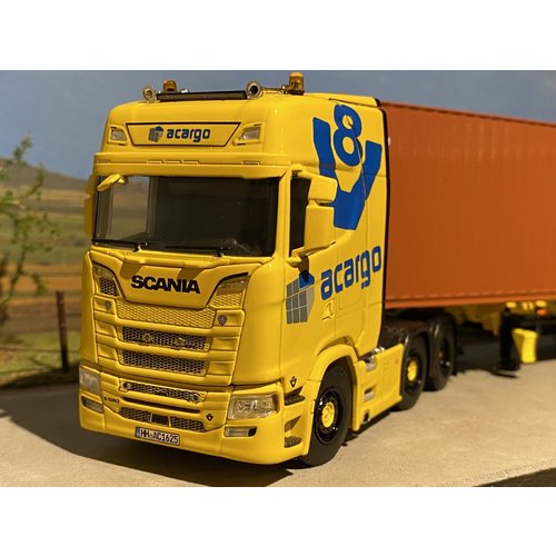 WSI WSI/HERPA Scania S580 Highline 6x2 with container trailer Acargo WSI WSI/HERPA Scania S580 Highline 6x2 with container trailer Acargo