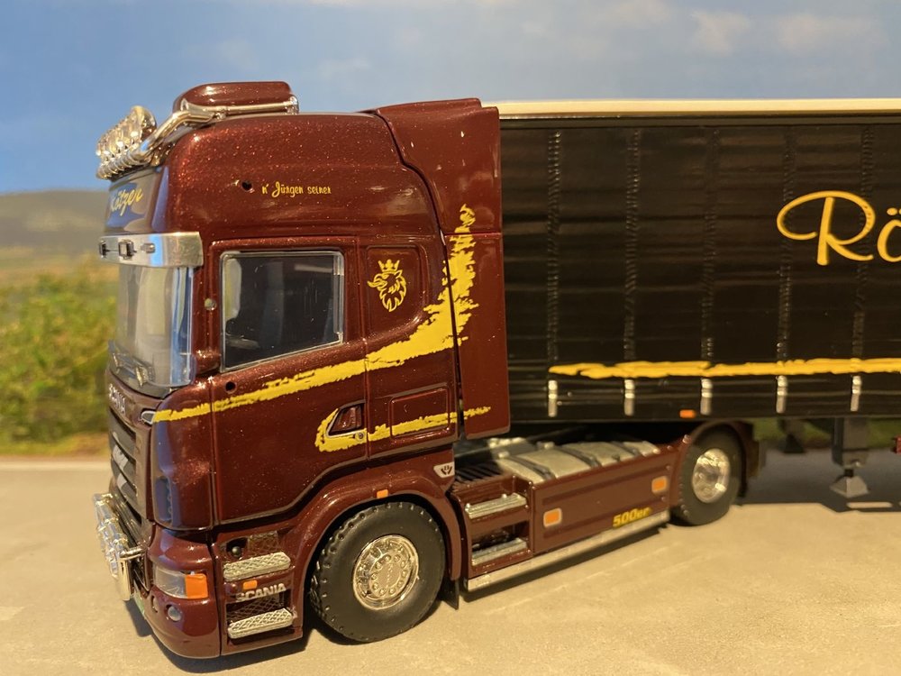 Tekno Tekno Scania R Topline with curtain side semi-trailer Rotzer