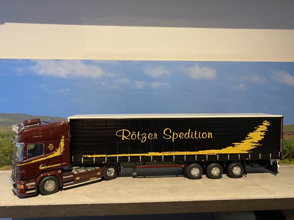 Tekno Tekno Scania R Topline with curtain side semi-trailer Rotzer