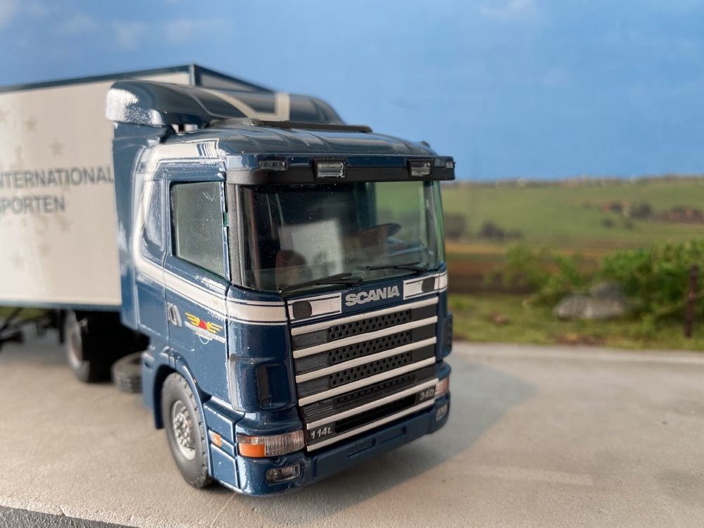 Tekno Tekno Scania 114L with box semi trailer D.J. Middelkoop