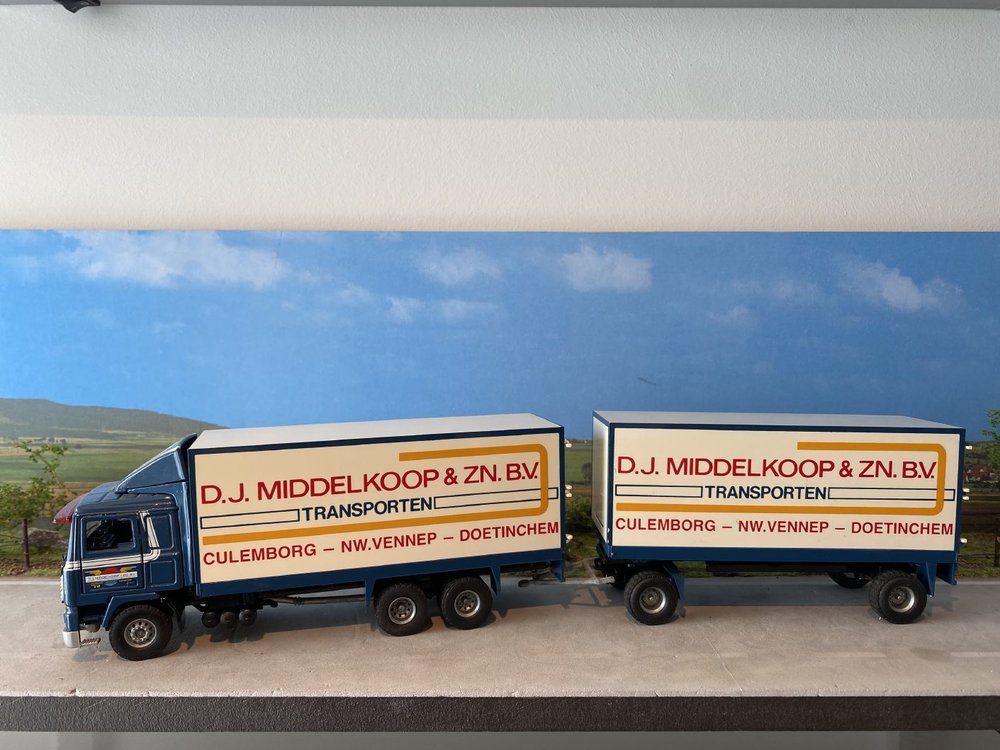 Tekno Tekno Volvo F12 rigid truck with trailer D.J. Middelkoop