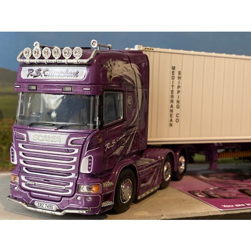 Tekno Tekno Scania R-serie Topline with D-Tec Flexitrailer + 40ft koelcontainer R.S. Carmichael Tekno Tekno Scania R-serie Topline with D-Tec Flexitrailer + 40ft koelcontainer R.S. Carmichael