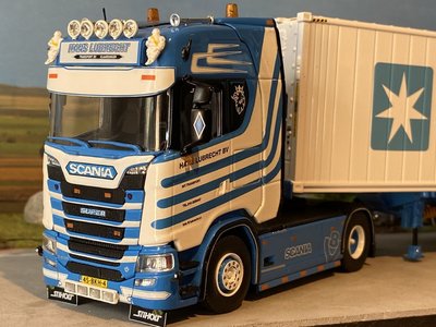 Tekno Scania S Highline with container trailer + 40ft. reefer container Hans Lubrecht