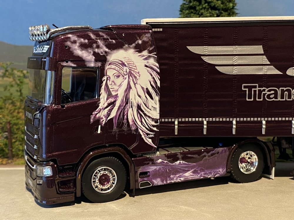 Tekno Tekno Scania Next Gen S650 highline with tautliner semi trailer Stelz