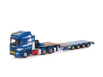 WSI WSI Scania R Highline 6x4 with 4-axle semi lowloader P. Adams