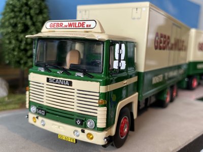 Tekno Tekno Scania 140 motorwagen met aanhanger Gebr. de Wilde
