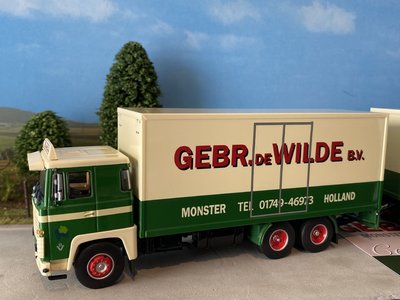 Tekno Tekno Scania 140 motorwagen met aanhanger Gebr. de Wilde