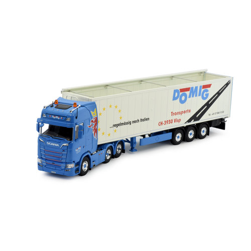 Tekno Tekno Scania next gen Highline 6x2 met walkingfloor oplegger Domig