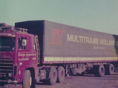 Tekno Tekno Scania 140 met 2-assige huifoplegger Fonteijn