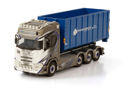 WSI WSI  Scania R Highline 8x4 bakwagen met haaklift systeem + container 40m3 Norsk Saneringsservice
