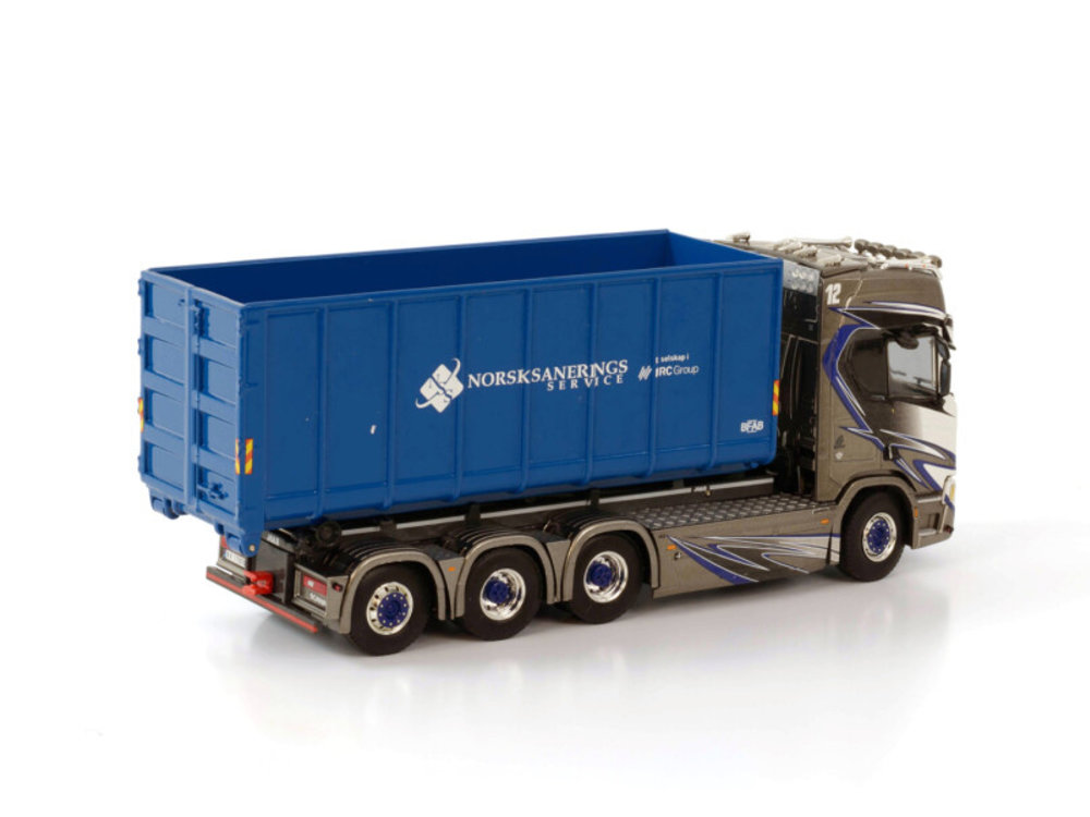 WSI WSI  Scania R Highline 8x4 rigid truck with hooklift system + container 40m3 Norsk Saneringsservice