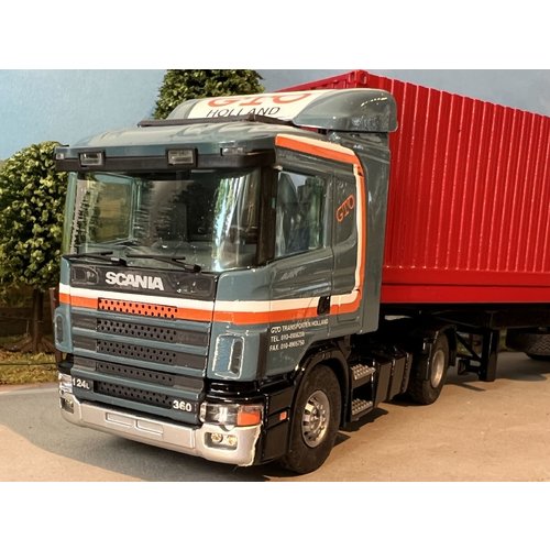 Tekno Tekno Scania 124L met container oplegger + 1x40ft. container GTO Transporten Tekno Tekno Scania 124L met container oplegger + 1x40ft. container GTO Transporten