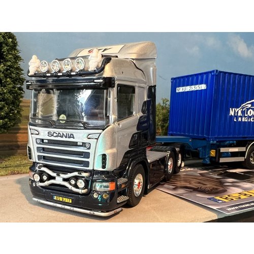 Tekno Tekno Scania R Highline 6x2 met flexitrailer + 20ft. container Fred Schouten