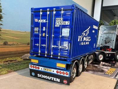 Tekno Tekno Scania R Highline 6x2 met flexitrailer + 20ft. container Fred Schouten