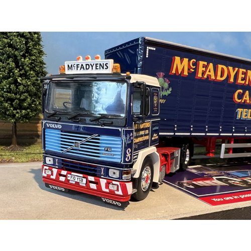 Tekno Tekno Volvo F12 met 3-assige schuifzeil oplegger Mc Fadyens Transport Ltd. Tekno Tekno Volvo F12 met 3-assige schuifzeil oplegger Mc Fadyens Transport Ltd.