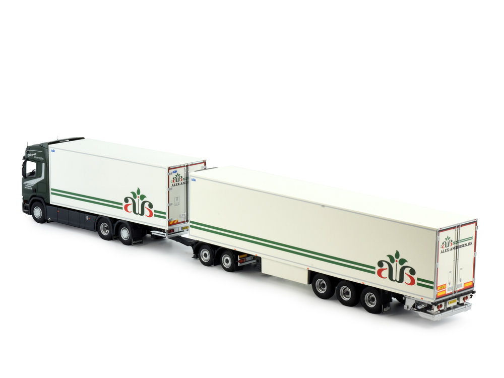 Tekno Tekno Scania Next Gen R-serie Highline rigid truck with dolly and 3-axle reefer trailer Andersen, Alex - Copy