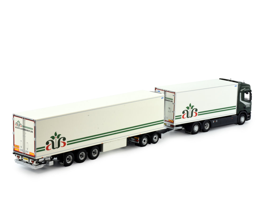 Tekno Tekno Scania Next Gen R-serie Highline rigid truck with dolly and 3-axle reefer trailer Andersen, Alex - Copy