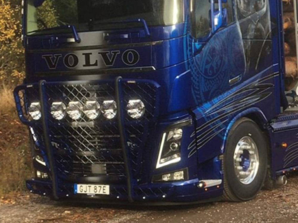 Tekno Tekno Volvo FH04 Globetrotter XL rigid truck with wood trailer Eds Trafrakt
