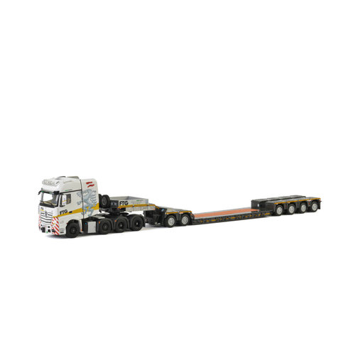 WSI WSI Mercedes Actros MP4 Giga Space 8x4 + 4-axle lowloader/ 2-axle dolly FTG WSI WSI Mercedes Actros MP4 Giga Space 8x4 + 4-axle lowloader/ 2-axle dolly FTG