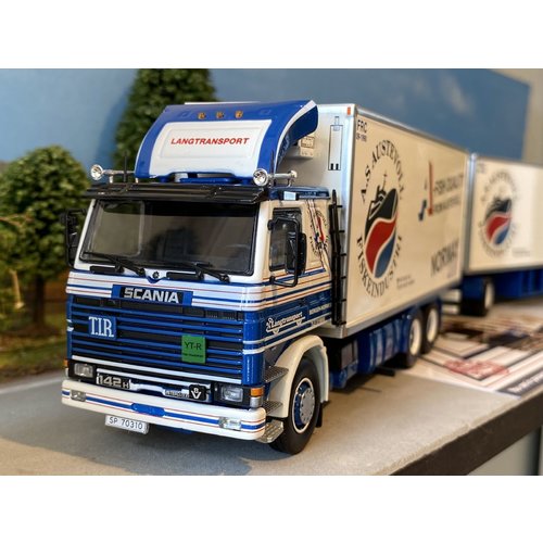 Tekno Tekno Scania 142H Rigid truck with 2-axle trailer Langtransport