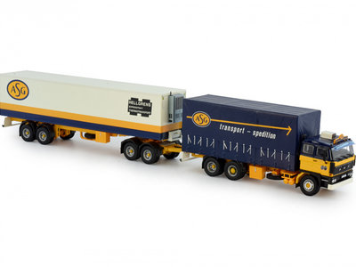 Tekno DAF 2800 rigid truck with classic 2-axle reefer trailer ASG