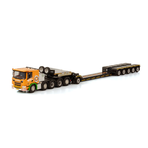 WSI WSI Scania P Low 10x4 + 5-axle lowloader + 1 axle dolly Holtrop vd Vlist WSI WSI Scania P Low 10x4 + 5-axle lowloader + 1 axle dolly Holtrop vd Vlist