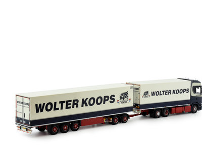 Tekno Tekno Scania Next Gen S Highline rigid truck with dolly and 3-axle reefer trailer Wolter Koops