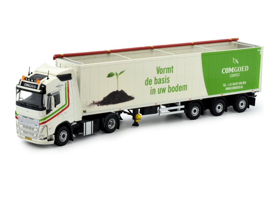 Tekno Tekno Volvo FH04B Globetrotter met gestuurde cargo floor oplegger Comgoed