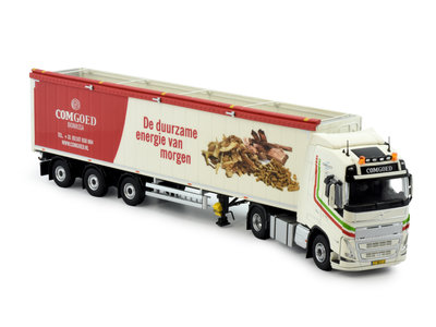 Tekno Tekno Volvo FH04B Globetrotter met gestuurde cargo floor oplegger Comgoed