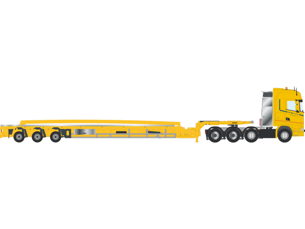 IMC IMC Scania S High Roof 8x4 with Nooteboom 3-axle super wing carrier TER LINDEN