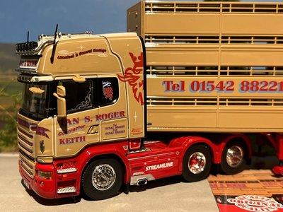 Tekno Tekno Scania R-serie Topline 6x2 met Houghton Parkhouse veewagen Ian S. Roger