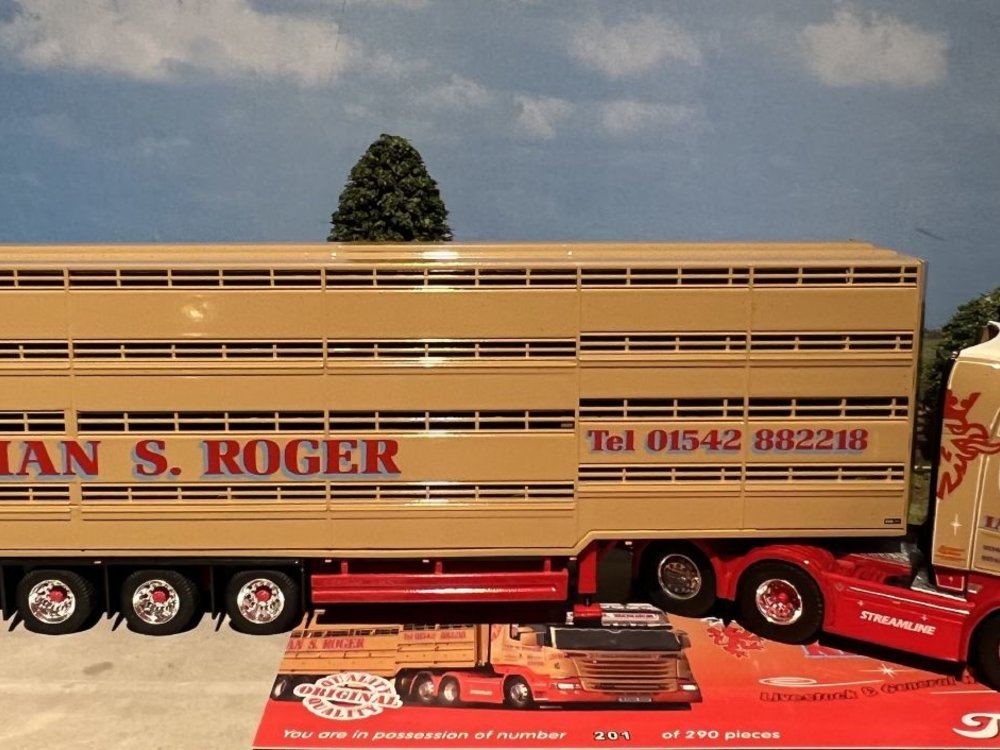 Tekno Tekno Scania R-serie Topline 6x2 with Houghton Parkhouse livestock trailer Ian S. Roger