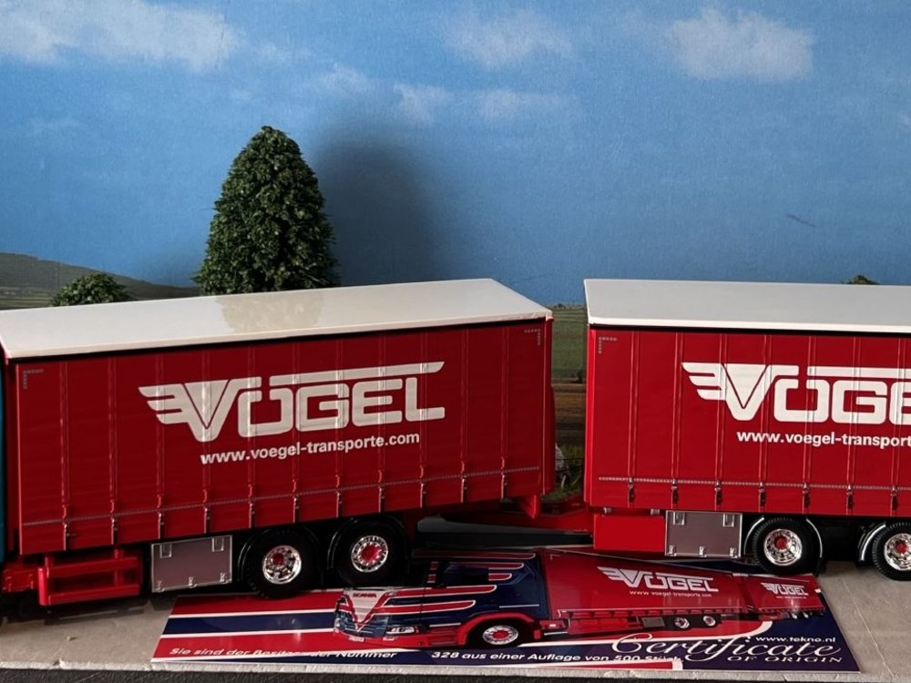 Tekno Tekno Scania Next Gen S-serie Highline rigid truck with trailer Vogel Transporte