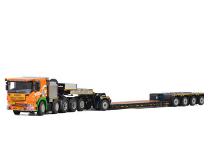 WSI WSI Scania P6 flat roof 10x4 + 4-axle lowloader + 1 axle dolly Holtrop vd Vlist