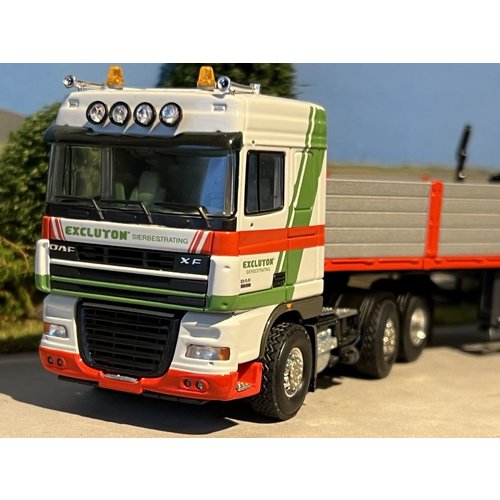 Tekno Tekno DAF 105XF Space Cab 6x2 with 3-axle stone trailer Excluton Tekno Tekno DAF 105XF Space Cab 6x2 with 3-axle stone trailer Excluton