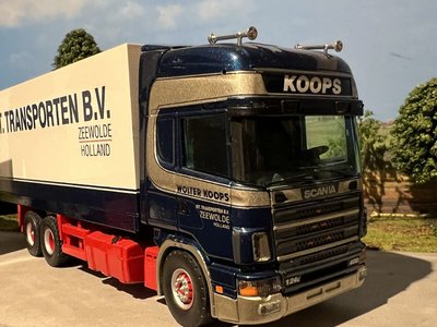 Tekno Tekno Scania R 124L/400 Topline 6x2 Rigid truck with 2-axle trailer Wolter Koops