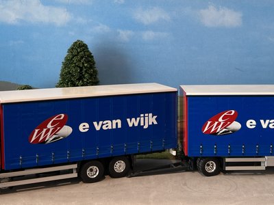 Tekno Tekno DAF 95XF Space Cab rigid truck with trailer E. van Wijk