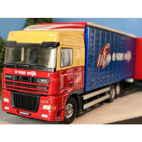 Tekno Tekno DAF 95XF Space Cab rigid truck with trailer E. van Wijk