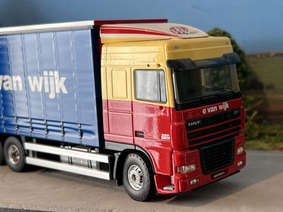 Tekno Tekno DAF 95XF Space Cab rigid truck with trailer E. van Wijk