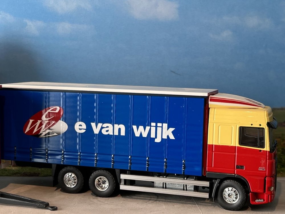 Tekno Tekno DAF 95XF Space Cab rigid truck with trailer E. van Wijk