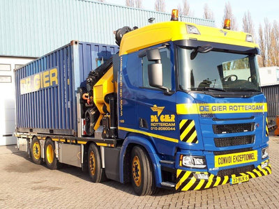 WSI WSI Scania R 8x2 rigid truck + palfinger with jib + 20ft. container de Gier
