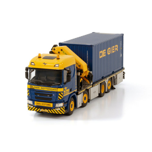 WSI WSI Scania R 8x2 vlakke bakwagen + palfinger met jib + 20ft. container de Gier WSI WSI Scania R 8x2 vlakke bakwagen + palfinger met jib + 20ft. container de Gier