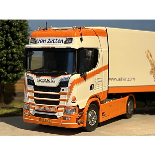 Tekno Tekno Scania S-serie Highline met zamac koeloplegger met gestuurde as VAN ZETTEN Tekno Tekno Scania S-serie Highline met zamac koeloplegger met gestuurde as VAN ZETTEN
