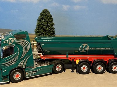 Tekno Tekno Volvo FH04 Globetrotter with 3-axle Meiller tipper trailer Kiefl Transporte